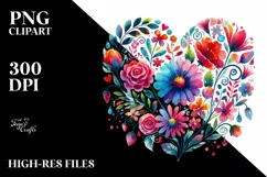 Heart with Flower Body, PNG Product Image 2