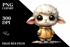 Watercolor Baby Lamb | Sublimation Clipart Product Image 3