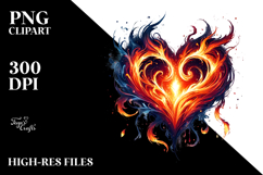 Glossy Heart Fire, Transparent PNG Product Image 2