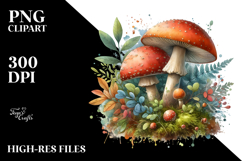 Pastel Mushroom Watercolor Splash PNG Product Image 2