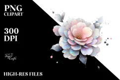 Shiny Camellia with Metallic Insertions, High-Res PNG Product Image 2