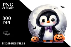 Cute Baby Penguin on Cloud for Halloween PNG Product Image 2