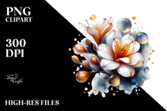 Abstract Golden Freesia PNG Product Image 2