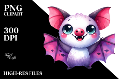 Watercolor Cute Funny Vibrant Bat Product Image 2