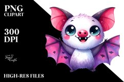 Watercolor Cute Funny Vibrant Bat Product Image 1