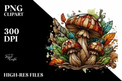 Detailed Wooden Mushroom PNG Product Image 1