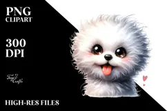 Cute Bichon Frise with Big Eyes PNG Product Image 2