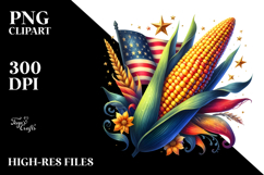 Vibrant Corn with USA Flag PNG Product Image 2