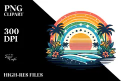 Retro Tropical Rainbow Sunset, 20 oz Tumbler Product Image 2