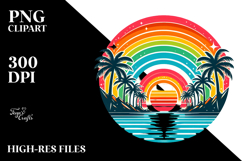 Retro Tropical Rainbow Sunset, 20 oz Tumbler Product Image 2