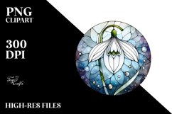 Stained Snowdrop Metalic Insertions Clipart Product Image 1