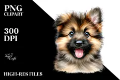 Watercolor Baby German Shepherd, PNG Product Image 2