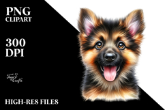 Baby German Shepherd with Big Eyes PNG Product Image 2