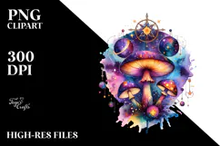Vibrant Magical Mushroom Tarot PNG Product Image 2