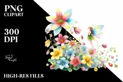 Cute Fairy Flower Clipart Product Image 1