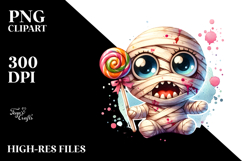 Funny Mummy Holding Lollipop PNG Product Image 2