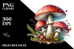 Mushroom Watercolor Splash PNG Product Image 2