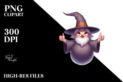 Funny Witch Digital Painting, Colorful PNG Product Image 2