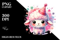 Colorful Lamb with Party Hat PNG Product Image 2
