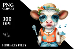 Energetic Baby Cow, High-Res PNG Product Image 2