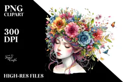 Floral Wreath Fairy PNG Product Image 2