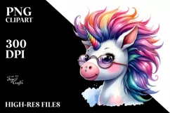 Funny Baby Unicorn PNG Product Image 1