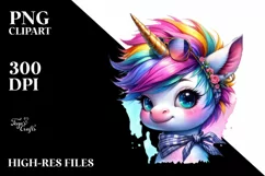 Funny Baby Unicorn PNG Product Image 1