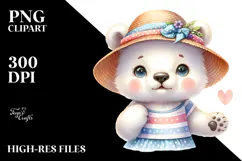 Cute Energetic Baby Polar Bear, High-Res PNG Product Image 2