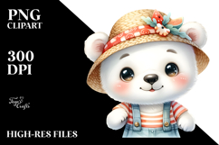 Cute Baby Polar Bear Dressed for Summer PNG Product Image 2