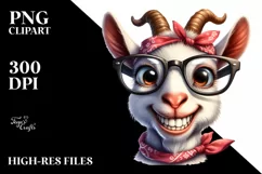 Happy Goose Goat with Party Hat, PNG Product Image 1