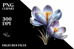 Detailed Glossy Crocus Made of Material | Clipart Product Image 3