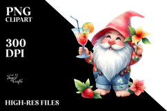 Whimsical Gnome Drinking Cocktail PNG Product Image 2