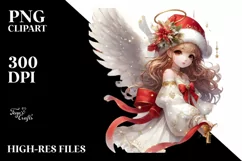 Digital Painting Christmas Angel PNG Product Image 3