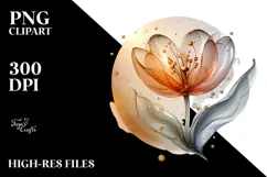Abstract Golden Tulip PNG Product Image 2