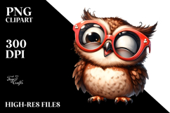 Quirky Cartoon Owl Sunglasses PNG Product Image 2