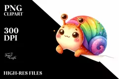 Colorful Baby Snail Looking Over White Paper | Clipart Product Image 1