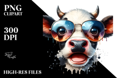 Funny Cow with Sunglasses PNG Product Image 2