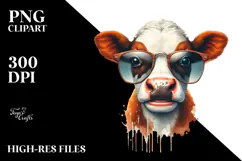 Funny Cow with Sunglasses PNG Product Image 2