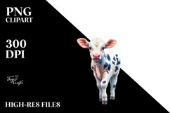Colorful Baby Cow in Provencal Town, PNG Product Image 1
