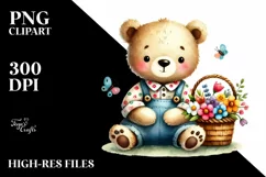 Quirky Baby Bear Painting PNG Product Image 2