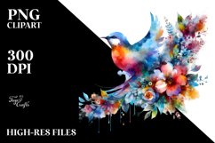 Vibrant Bird Made of Flowers | Clipart Product Image 1