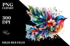 Vibrant Bird Made of Flowers | Clipart Product Image 1