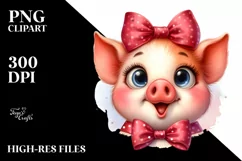 Excited Pig Portrait Eyes Clipart Product Image 1