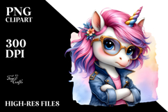 Revolted Cute Baby Unicorn with Funny PNG Product Image 2