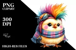 Cute Vibrant Chicken with Winter Clothes PNG Product Image 2