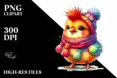Watercolor Baby Chicken, Vibrant PNG Product Image 2