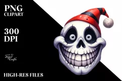 Funny Halloween Skull with Goofy Smile Clipart Product Image 3
