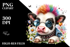 Cute Energetic Baby Cow, Transparent PNG Product Image 2