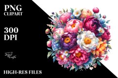 Vibrant Peonies Buquet | Clipart Product Image 1