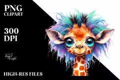 Colorful Baby Giraffe, Transparent PNG Product Image 3